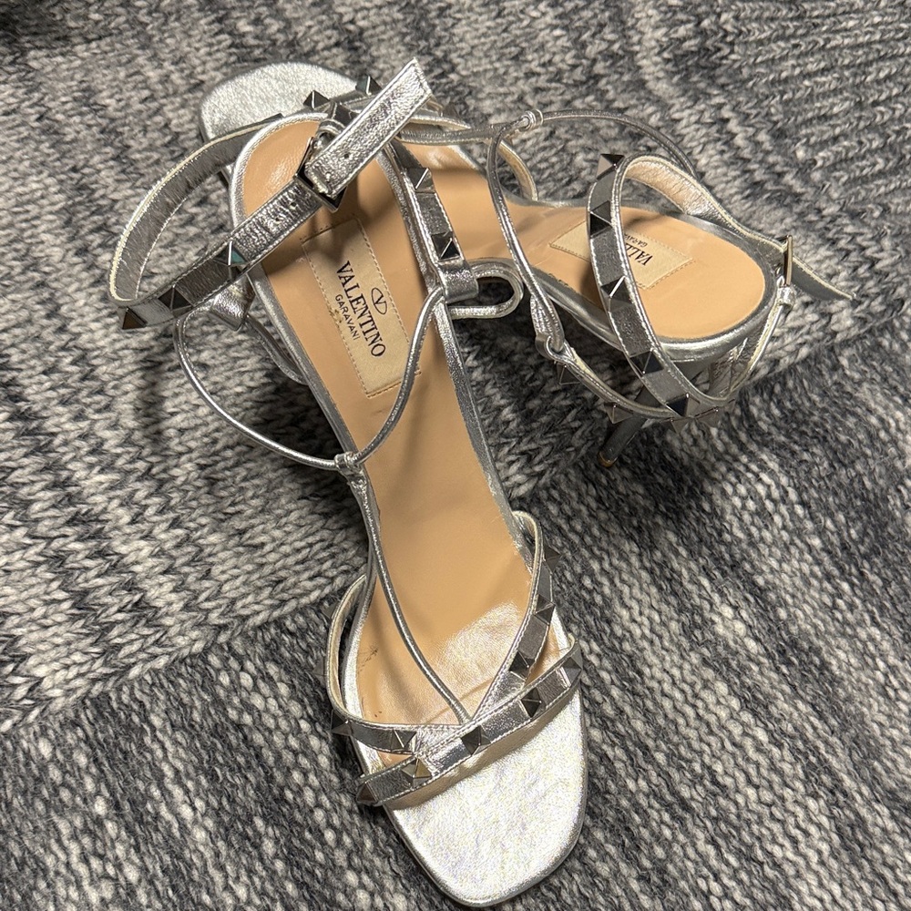Valentino Women's Metallic Silver Sandals